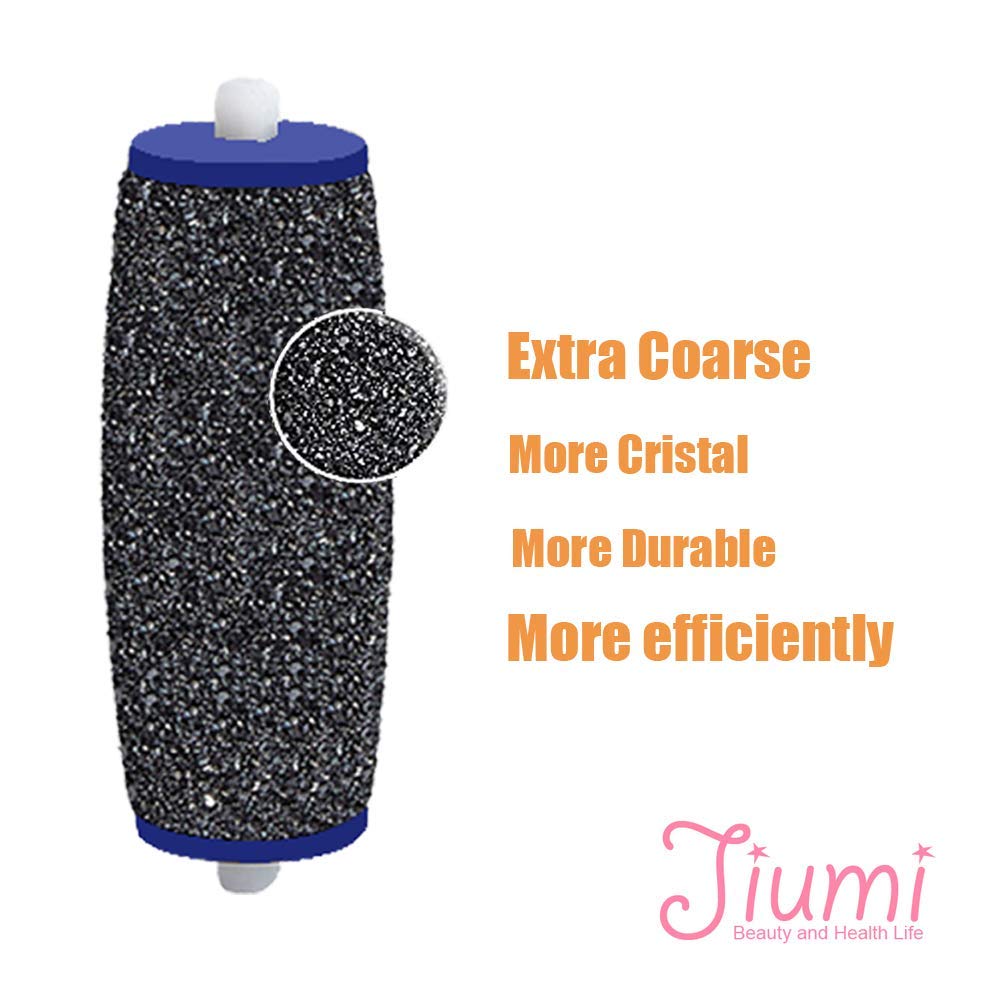 Jiumi 5 Pack Extra Coarse: 5 Pack Extra Coarse Replacement Rollers For Amope Pedi Refills Electronic Perfect Foot File Pedi Hard Skin Remover Refills Include A Clean Brush